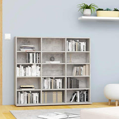 801791 vidaXL CD Cabinet Concrete Grey 100x23x89,5 cm Engineered Wood 1