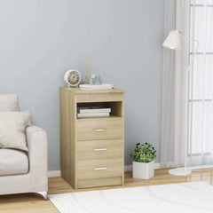 vidaXL Drawer Cabinet Sonoma Oak 40x50x76 cm Engineered Wood 1