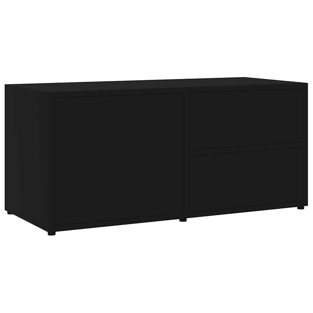 vidaXL TV Cabinet Black 80x34x36 cm Engineered Wood 2