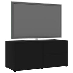 vidaXL TV Cabinet Black 80x34x36 cm Engineered Wood 4