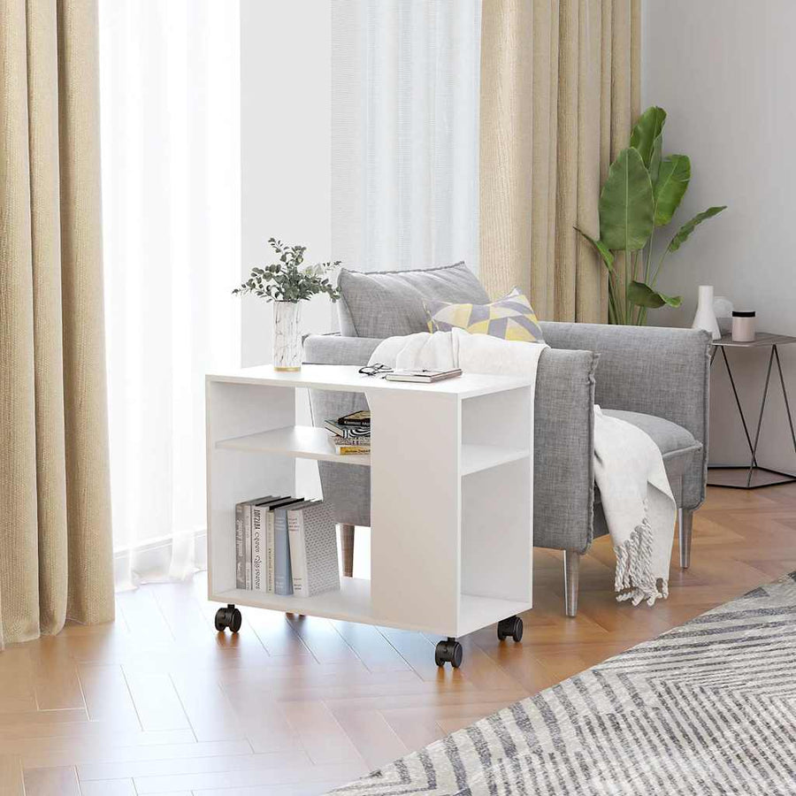 vidaXL Side Table White 70x35x60.5 cm Engineered Wood 1