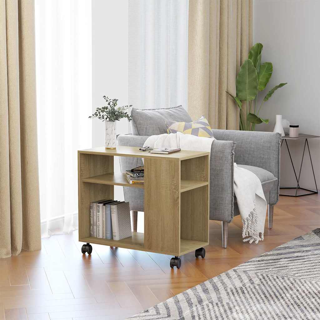 vidaXL Side Table Sonoma Oak 70x35x60.5 cm Engineered Wood 1