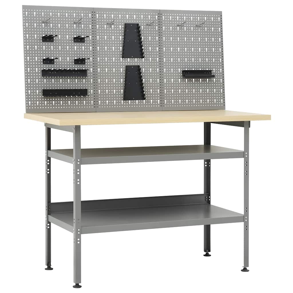 vidaXL Workbench with Three Wall Panels 1