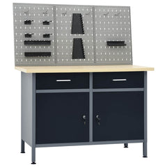 vidaXL Workbench with Three Wall Panels 1