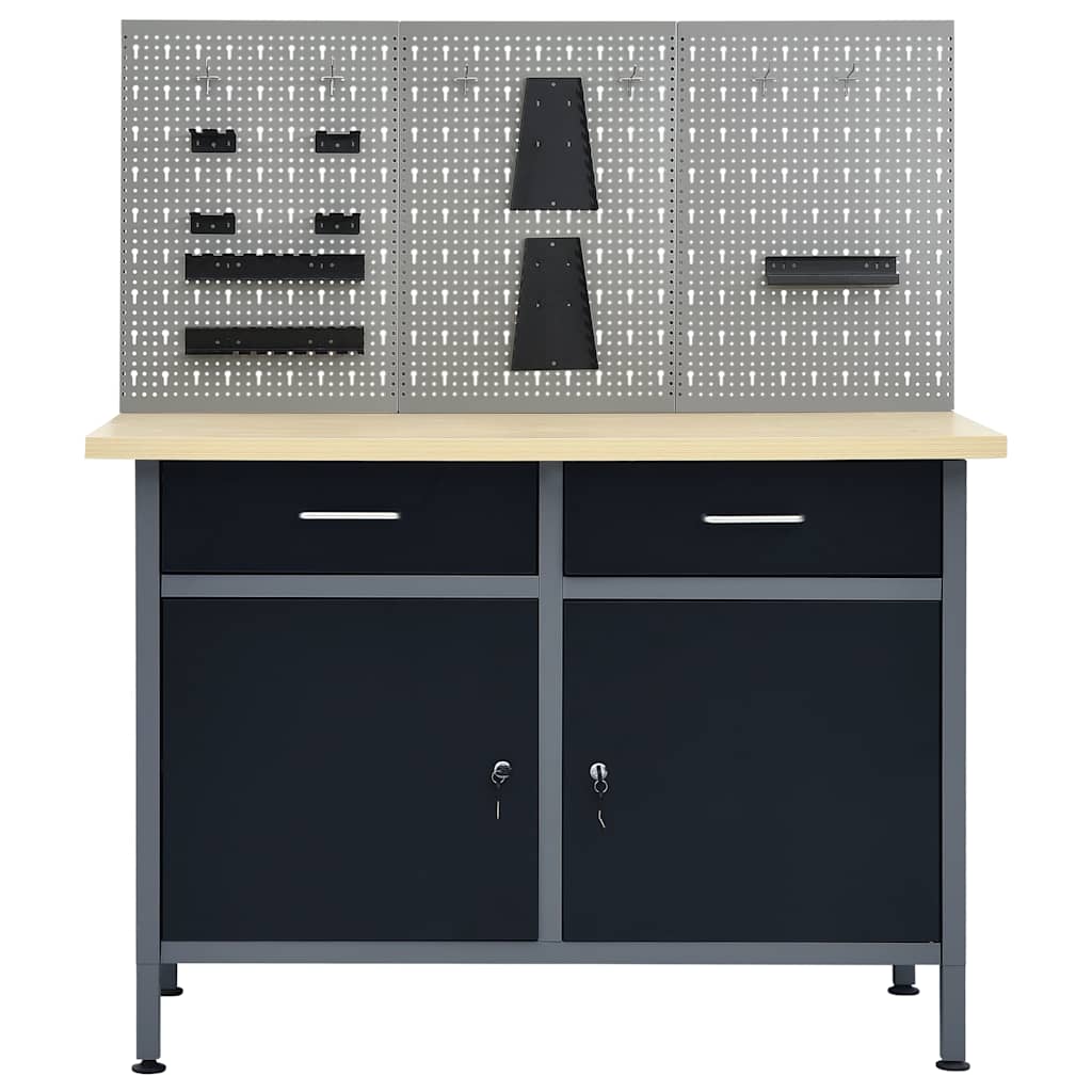 vidaXL Workbench with Three Wall Panels 3