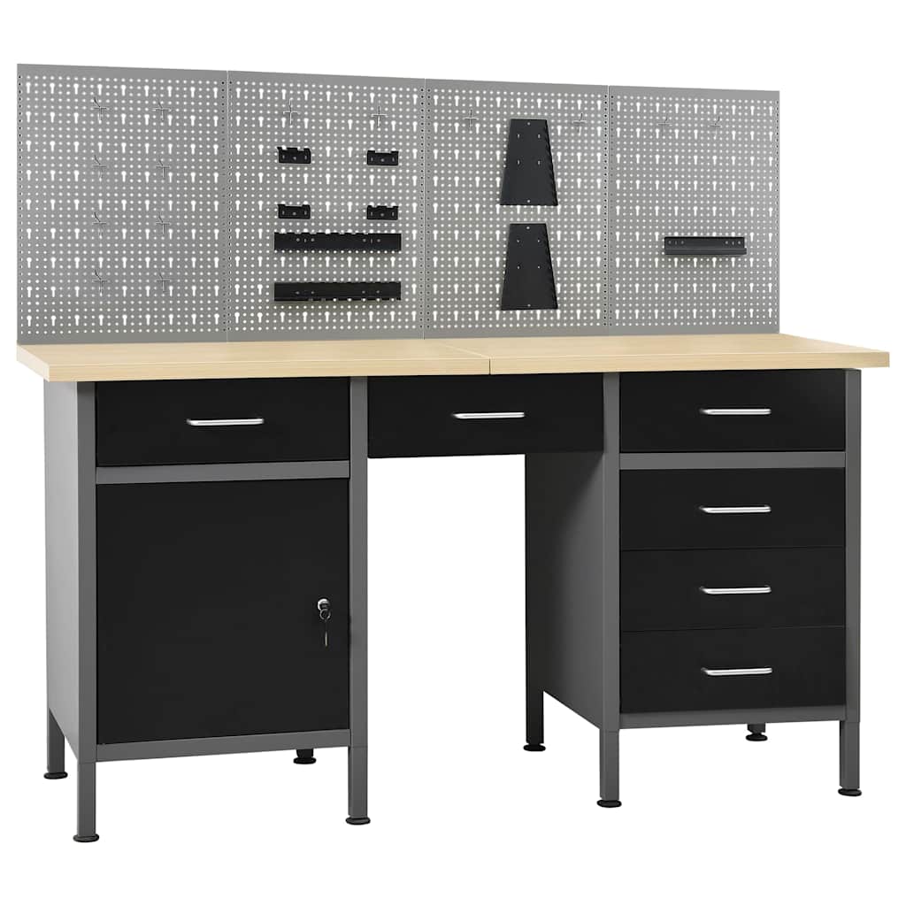 vidaXL Workbench with Four Wall Panels 1