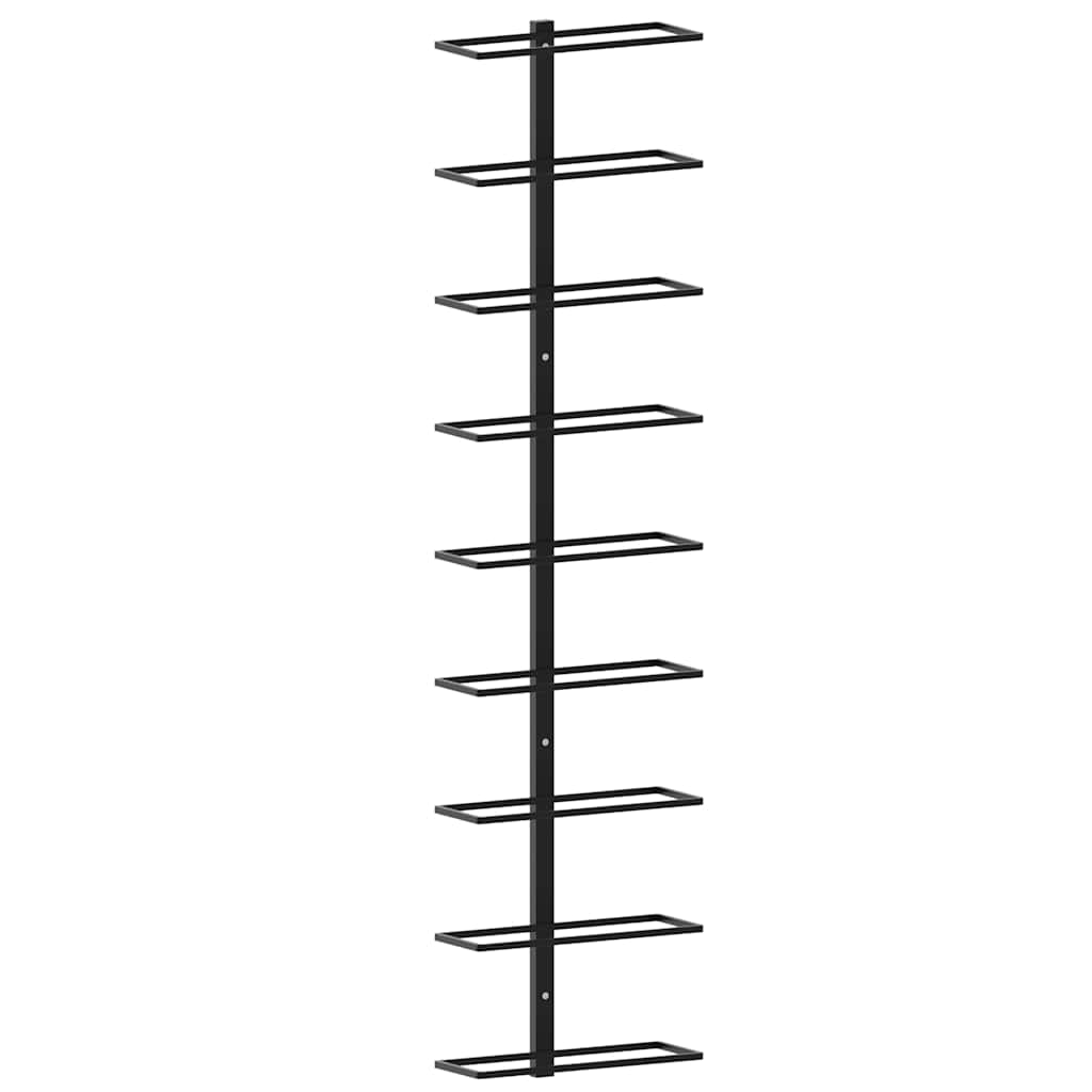 vidaXL Wall-mounted Wine Racks for 18 Bottles 2 pcs Black Iron 5