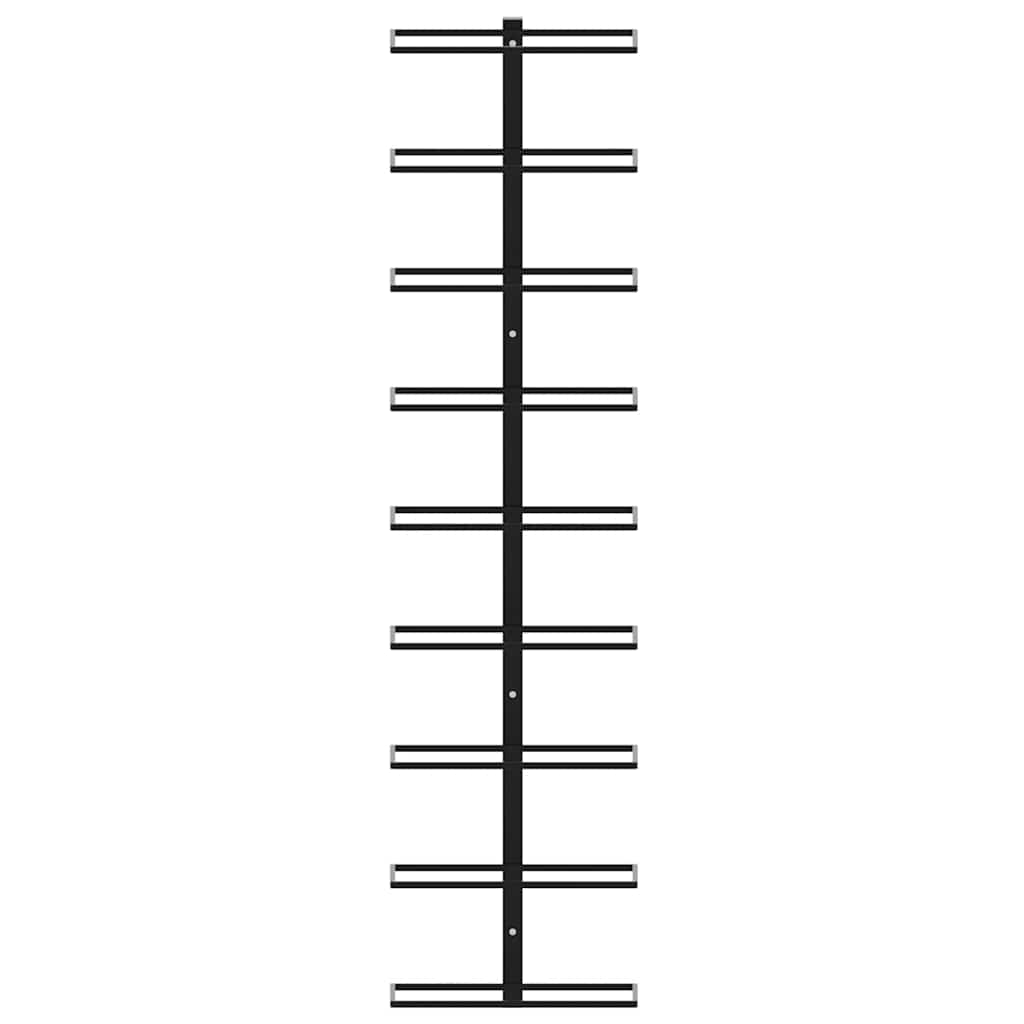vidaXL Wall-mounted Wine Racks for 18 Bottles 2 pcs Black Iron 6