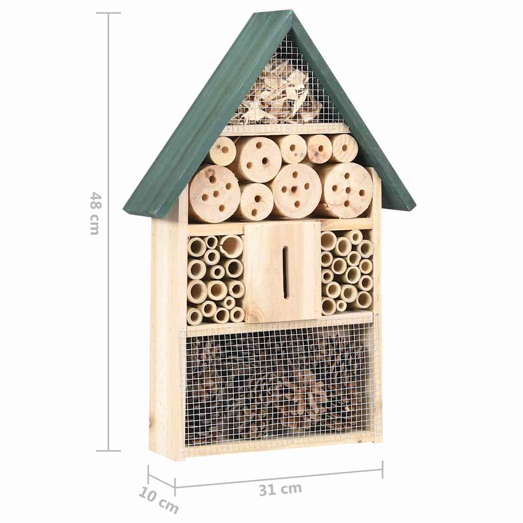 vidaXL Insect Hotel | Natural wood | Firwood, Bamboo | 31 x 10 x 48 cm 6