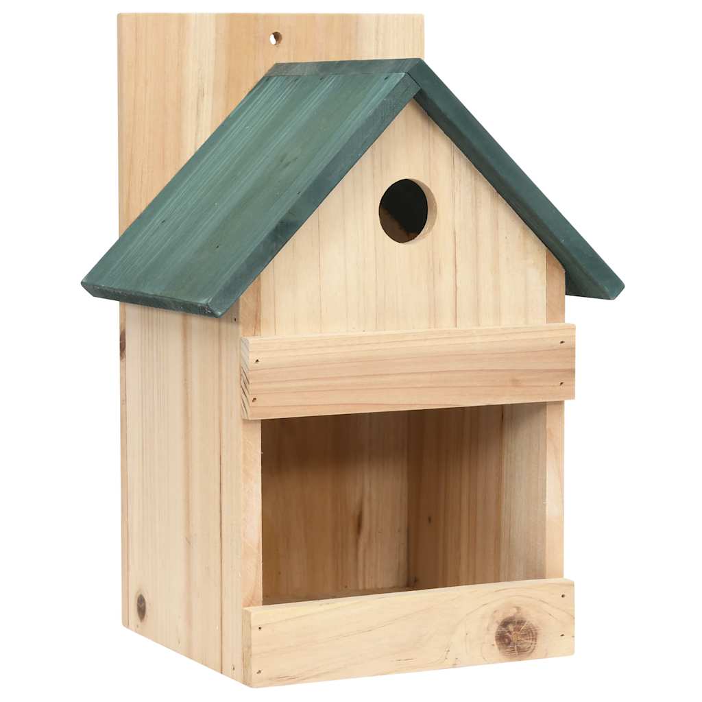 vidaXL Birdhouse | Set of 4 | Natural wood, Green | Firwood | Small | Ornaments 3