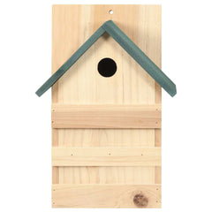 vidaXL Birdhouse | Set of 4 | Natural wood, Green | Firwood | Small | Ornaments 4