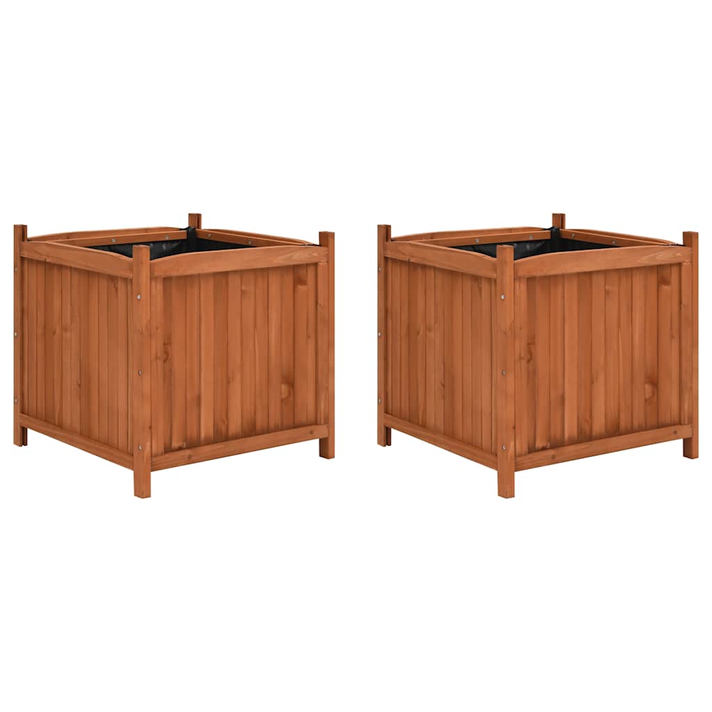 47250 vidaXL Raised Beds 2 pcs 50x50x50 cm Firwood 1