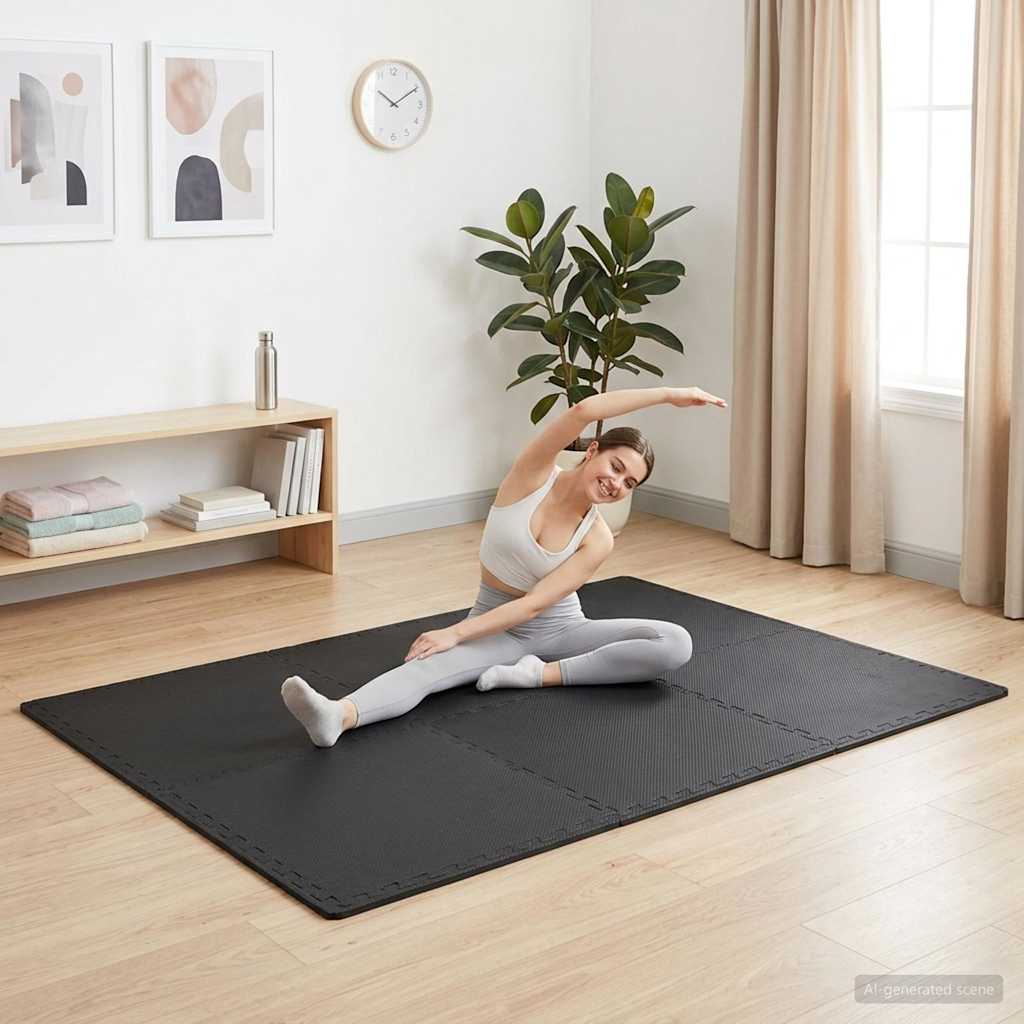 vidaXL Floor Mats 50 pcs 18 m² EVA Foam Black