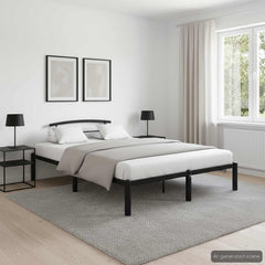 Bed Frame without Mattress Metal Black 140 x 200 cm