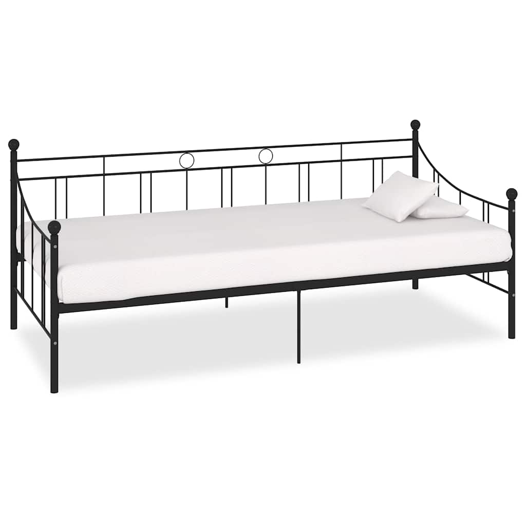 DayBed Frame without Mattress Metal 90x200 cm Black