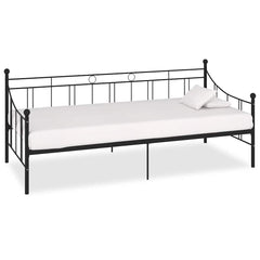 DayBed Frame without Mattress Metal 90x200 cm Black
