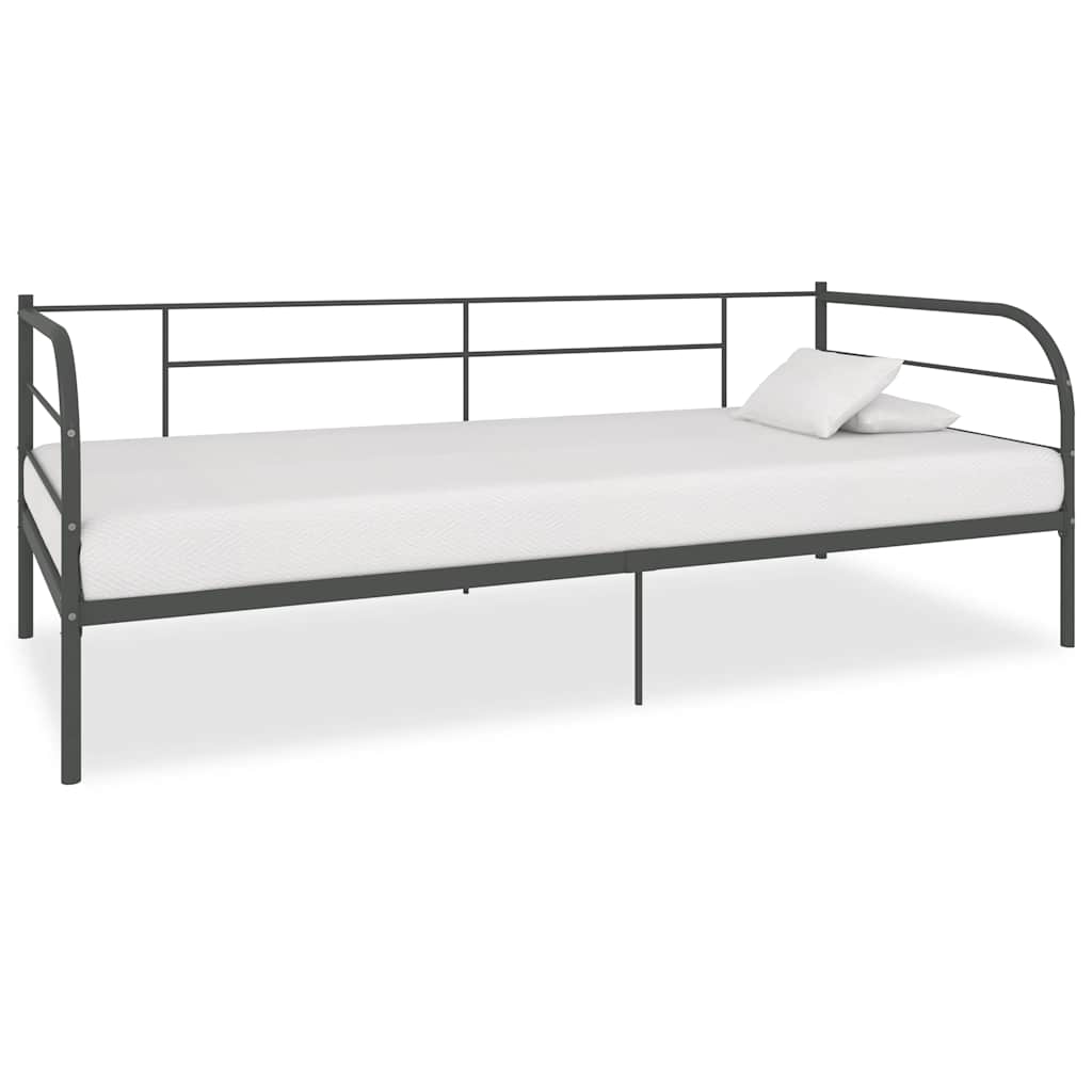 DayBed Frame without Mattress Metal 90x200 cm Grey