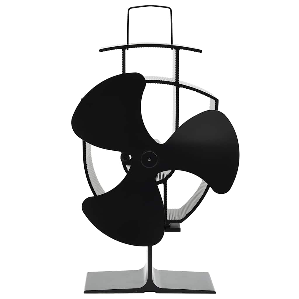 vidaXL Heat Powered Stove Fan 3 Blades Black 1