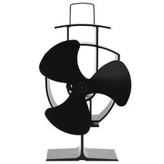 vidaXL Heat Powered Stove Fan 3 Blades Black 1