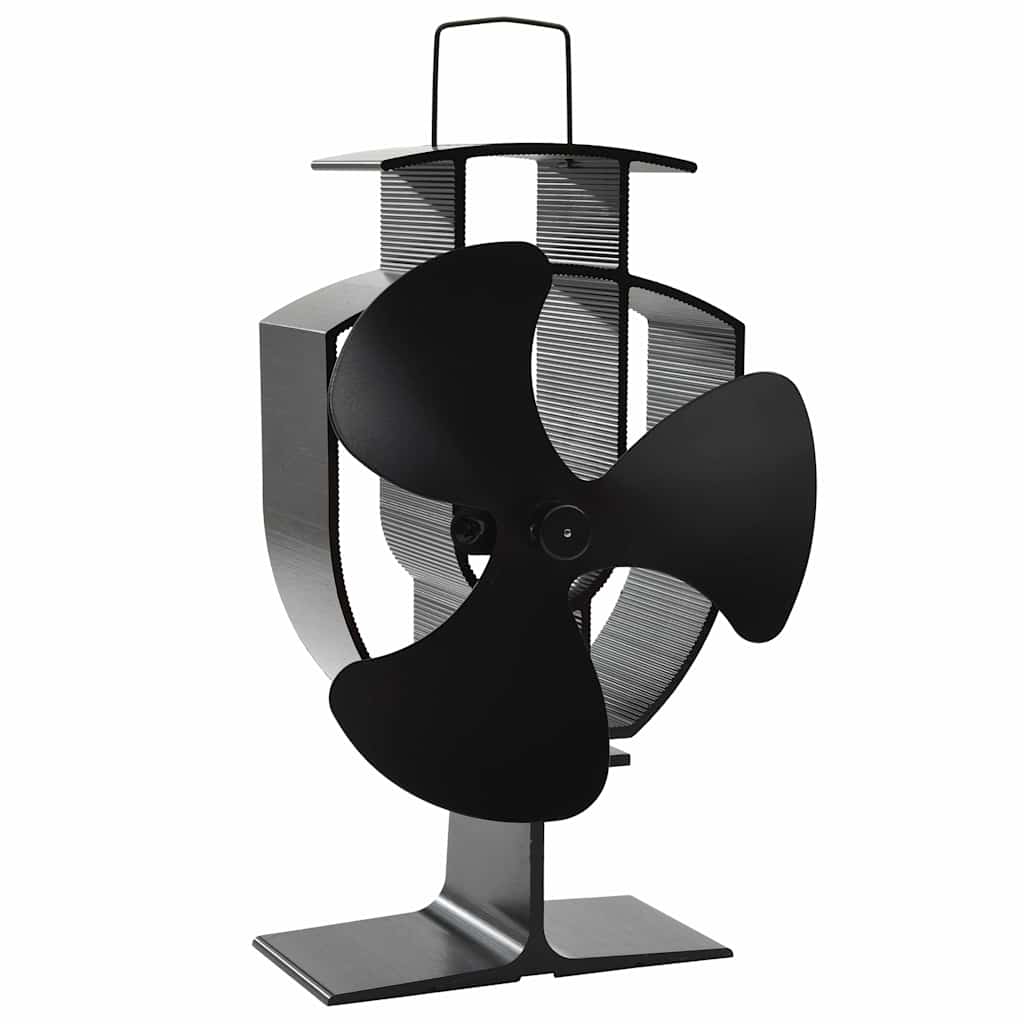 vidaXL Heat Powered Stove Fan 3 Blades Black 2
