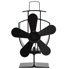 vidaXL Heat Powered Stove Fan 5 Blades Black 1