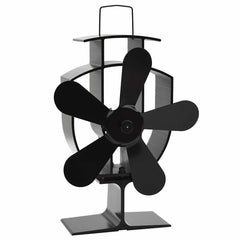 vidaXL Heat Powered Stove Fan 5 Blades Black 2