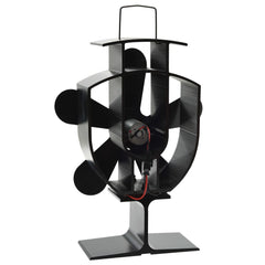 vidaXL Heat Powered Stove Fan 5 Blades Black 3