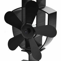 vidaXL Heat Powered Stove Fan 5 Blades Black 5