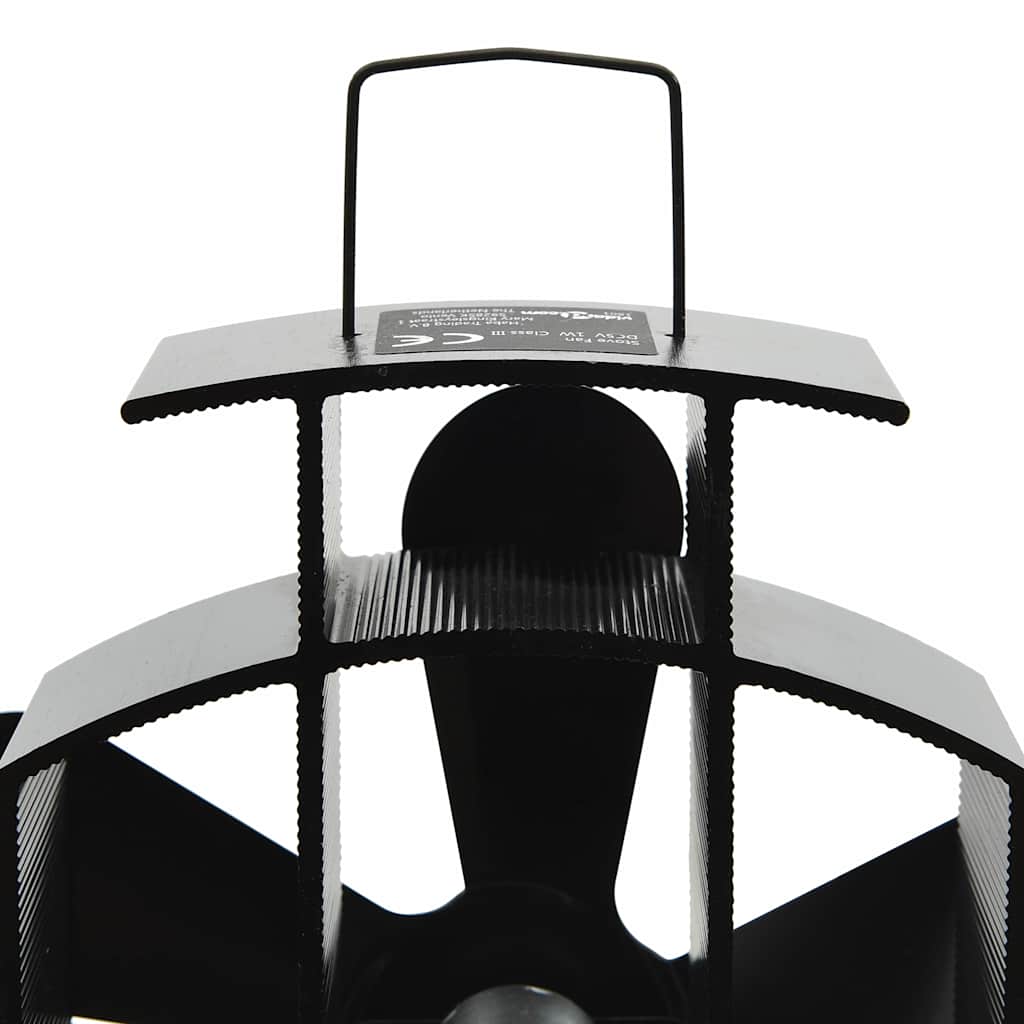 vidaXL Heat Powered Stove Fan 5 Blades Black 6