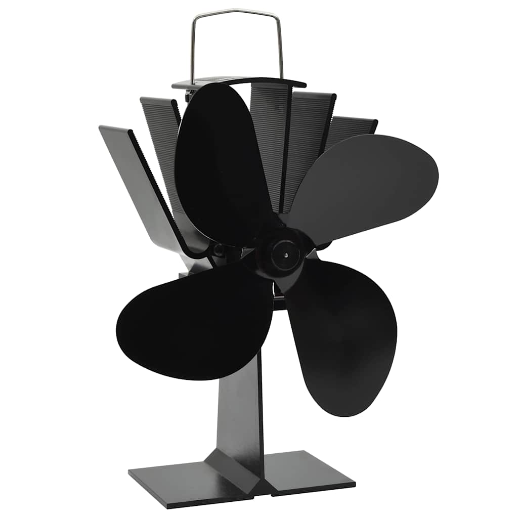51241 vidaXL Heat Powered Stove Fan 4 Blades Black 2