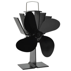 51241 vidaXL Heat Powered Stove Fan 4 Blades Black 2