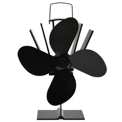 51241 vidaXL Heat Powered Stove Fan 4 Blades Black 3