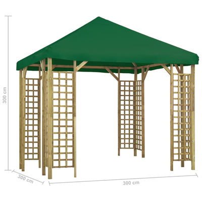 Gazebo 3x3 m Green