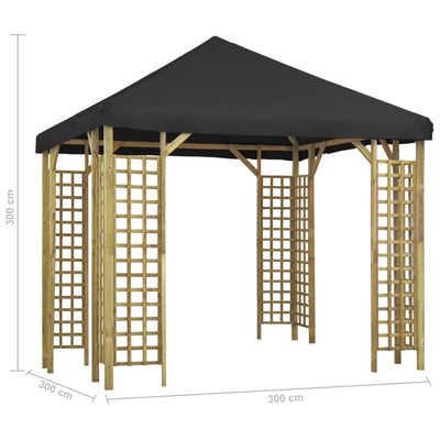 Gazebo 3x3 m Anthracite