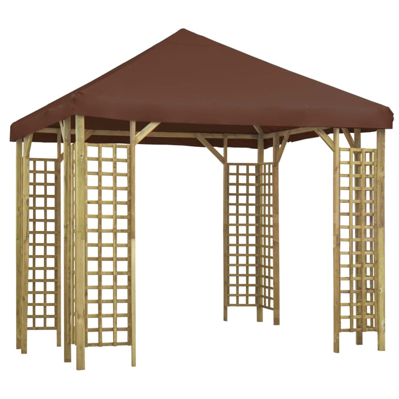 Gazebo 3x3 m Brown