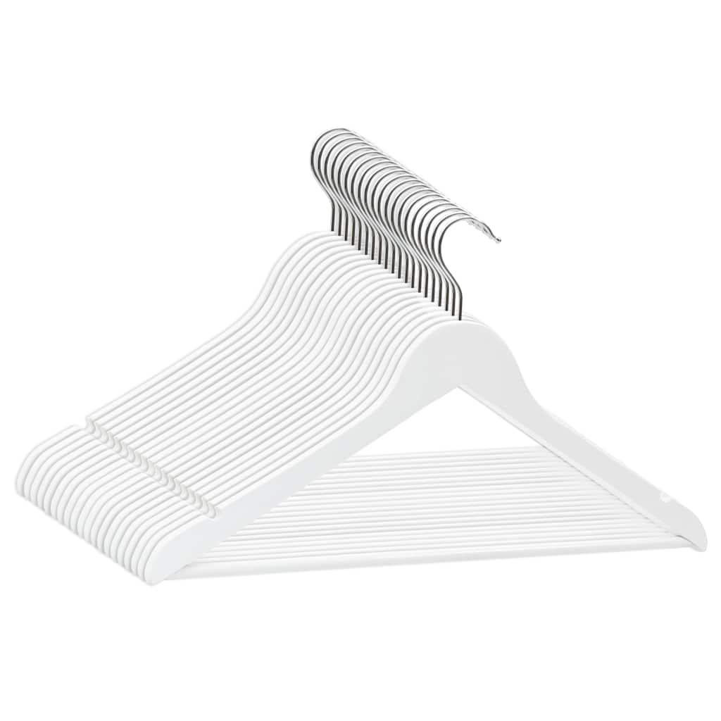 289914 vidaXL 20 pcs Clothes Hanger Set Non-slip White Hardwood 2