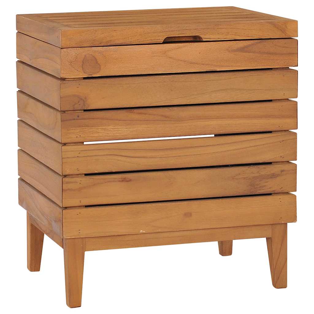 vidaXL Laundry Basket 40x30x45 cm Solid Teak Wood 1