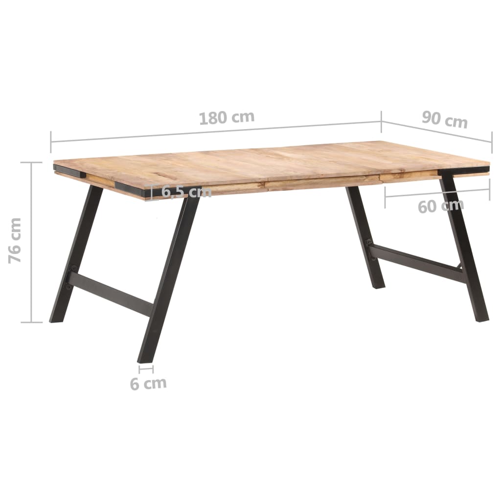 vidaXL Dining Table 180x90x76 cm Solid Mango Wood 5