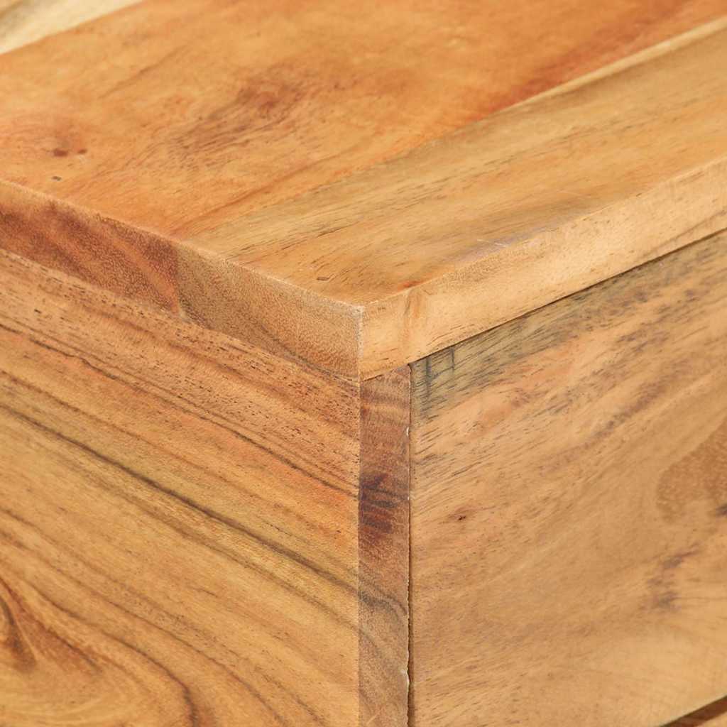 vidaXL Side Table | Natural Wood | Solid Acacia Wood, Powder-Coated Steel 5
