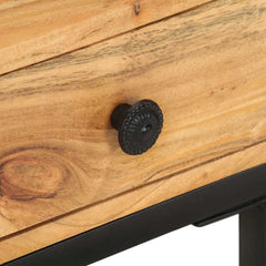 vidaXL Side Table | Natural Wood | Solid Acacia Wood, Powder-Coated Steel 6