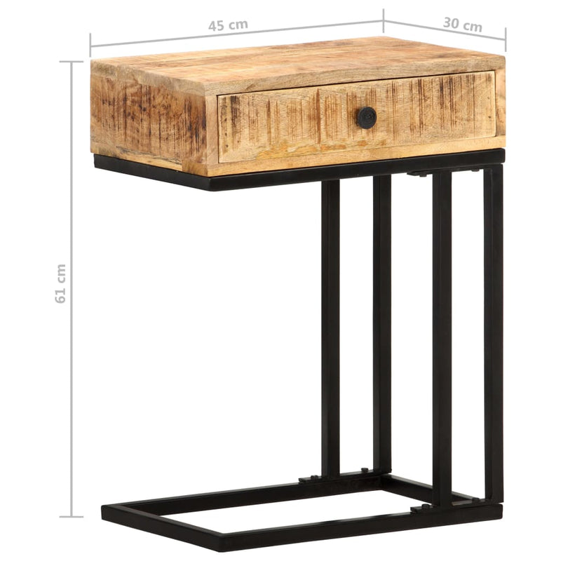 U-Shaped Side Table 45x30x61 cm Solid Mango Wood