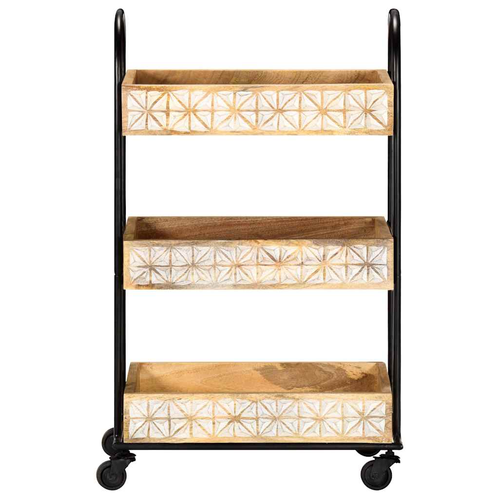289093 vidaXL 3-Tier Kitchen Trolley 46x30x76 cm Solid Mango Wood 2
