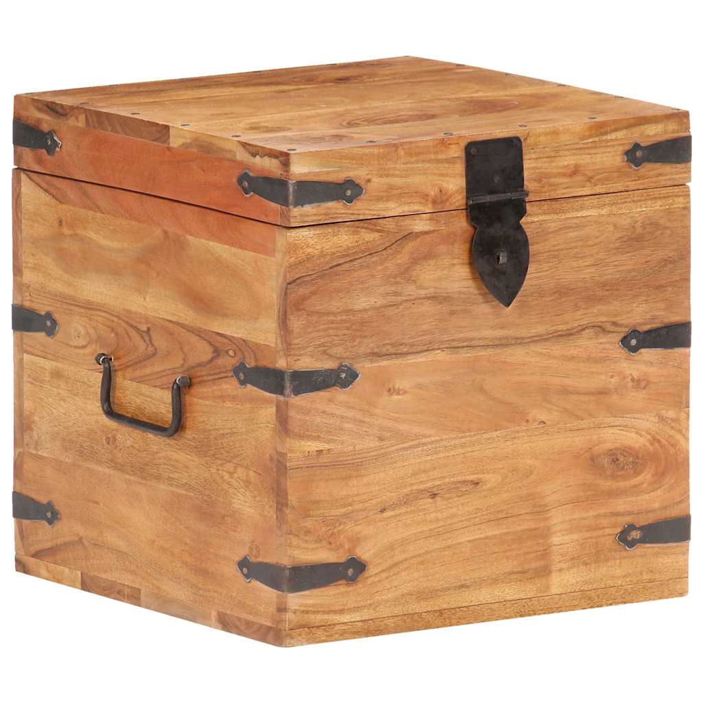 Chest 40x40x40 cm Solid Acacia Wood Dark brown 40 cm
