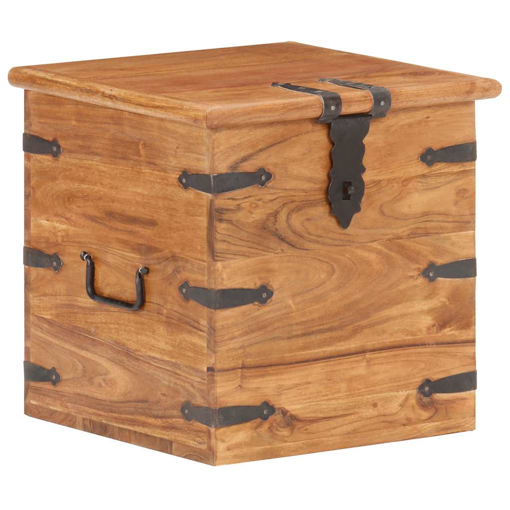 Chest 40x40x40 cm Solid Acacia Wood Dark brown