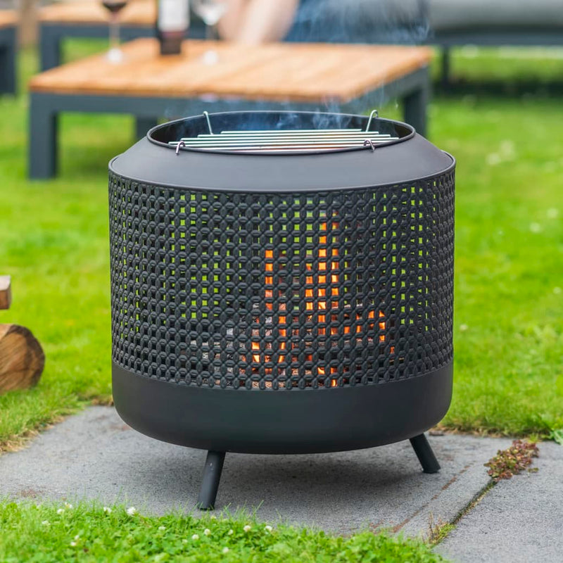 RedFire Fire Basket with BBQ Grill Midland Black