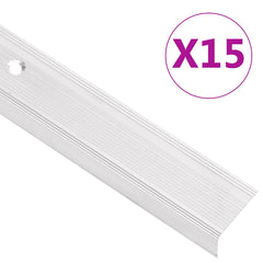 vidaXL Stair Nosings in L-shape 5 pcs Aluminium 90 cm Silver