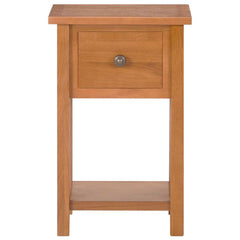 289182 vidaXL Magazine Table with Drawer 35x27x55 cm Solid Oak Wood 3
