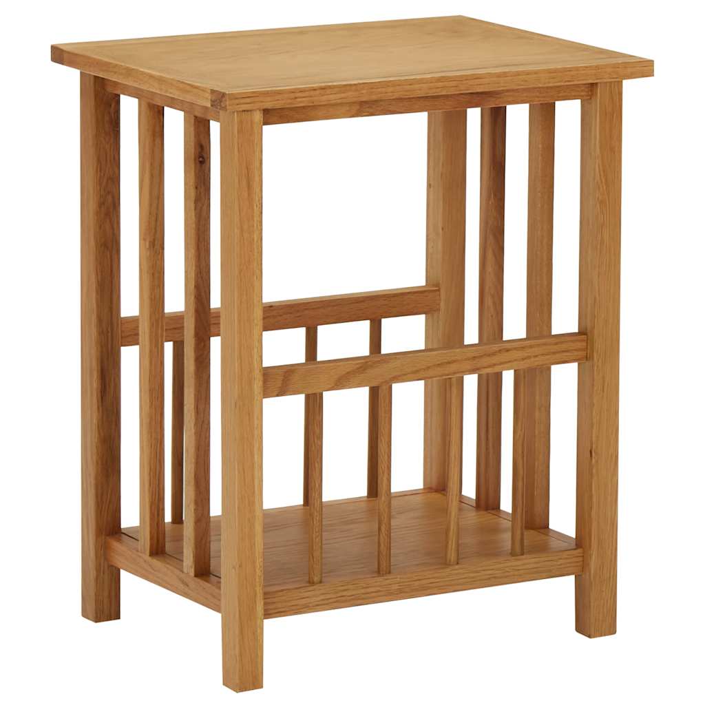 vidaXL Magazine Table | Natural Oak | Solid Oak Wood, MDF | Compact 1