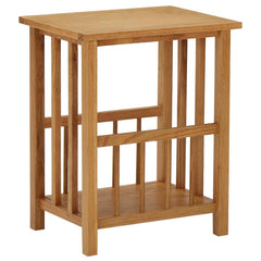 vidaXL Magazine Table | Natural Oak | Solid Oak Wood, MDF | Compact 1