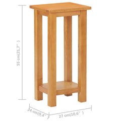 vidaXL Side Table | Natural Oak | Solid Oak Wood | Compact | Simplistic 6